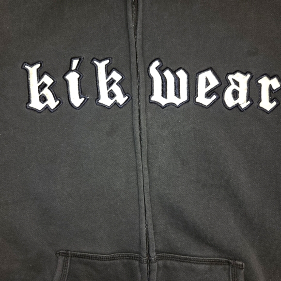 Vintage Kikwear Zip Hoody Men's Large - Picture 2 of 5